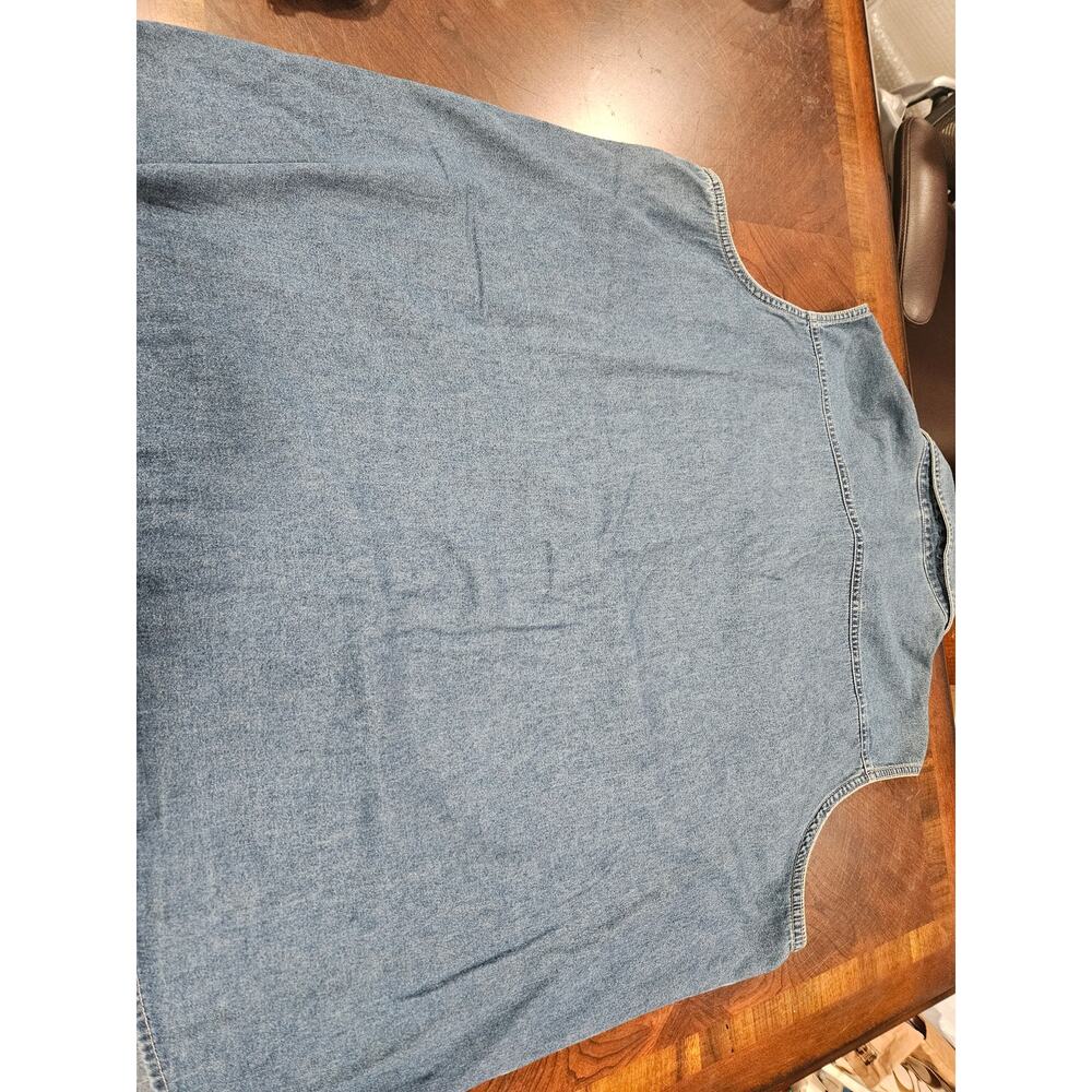 Vintage Disney Eeyore Embroidered Denim Shirt Pearl Snap Buttons 22 22w 24 24w - Picture 6 of 7